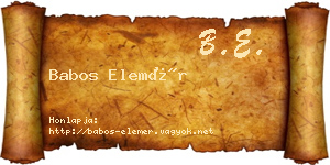 Babos Elemér névjegykártya