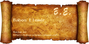 Babos Elemér névjegykártya