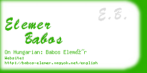 elemer babos business card